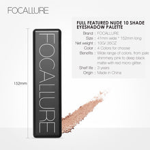 Load image into Gallery viewer, FOCALLURE Makeup Eyeshadow Palette Smooth Pigment Cosmetic with Brush