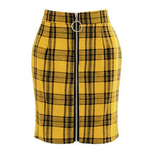 Load image into Gallery viewer, FREE OSTRICH Skirt Womens Girls Sexy Party Plaid Zipper Wooden Ear