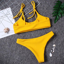 Load image into Gallery viewer, Fabulous Women Sexy Solid Swimsuit Sling Bikini