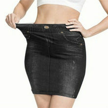 Load image into Gallery viewer, Fake Jeans Midi Pencil Skirt Women Fashion Elastic High Waist