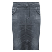 Load image into Gallery viewer, Fake Jeans Midi Pencil Skirt Women Fashion Elastic High Waist