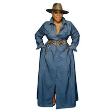 Load image into Gallery viewer, Maxi Dresses Turn Down Collar Casual Long