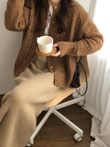 Fall Winter New Style Cashmere Sweater Cardigan Loose