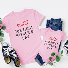 Load image into Gallery viewer, Family Matching Clothes Letter Cotton Short Sleeve Summer T shirts