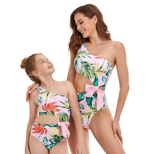 Family Matching Clothes Slanted Shoulders Waistless Sexy One piece