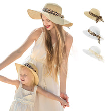 Load image into Gallery viewer, Family Matching Hats Mom And Me Floral Straw For Kids Women Girl Lady