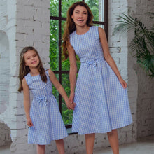 Load image into Gallery viewer, Family Matching Outfits Plaid Sleeveless Dress Kids Parent Child