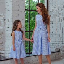 Load image into Gallery viewer, Family Matching Outfits Plaid Sleeveless Dress Kids Parent Child