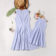 Load image into Gallery viewer, Family Matching Outfits Plaid Sleeveless Dress Kids Parent Child