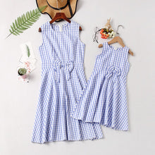 Load image into Gallery viewer, Family Matching Outfits Plaid Sleeveless Dress Kids Parent Child