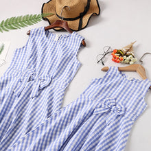 Load image into Gallery viewer, Family Matching Outfits Plaid Sleeveless Dress Kids Parent Child
