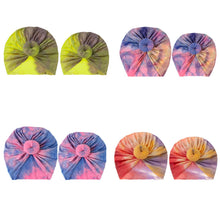 Load image into Gallery viewer, Family Matching Summer Tie Dye Hats Mom And Me Bow Straw Floral For