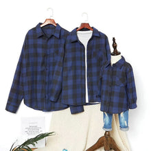 Load image into Gallery viewer, Family Mother Daughter Blue Plaid Sweatshirt Outfits Clothes Pullover