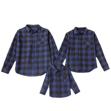 Load image into Gallery viewer, Family Mother Daughter Blue Plaid Sweatshirt Outfits Clothes Pullover