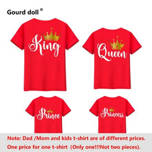 Load image into Gallery viewer, Family matching clothes T shirt KING QUEEN PRINCESS PRINCE Letter