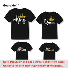 Load image into Gallery viewer, Family matching clothes T shirt KING QUEEN PRINCESS PRINCE Letter