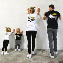 Load image into Gallery viewer, Family matching clothes T shirt KING QUEEN PRINCESS PRINCE Letter