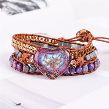 Load image into Gallery viewer, Fancy Leather Wrap Bracelets W/ Mix Stone 3 Strands Bracelet Women - Sophornlilly