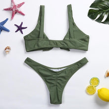 Load image into Gallery viewer, Fantastic Women Knotted Padded Thong Bikini Mid
