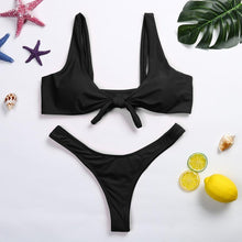 Load image into Gallery viewer, Fantastic Women Knotted Padded Thong Bikini Mid