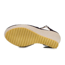 Load image into Gallery viewer, Patchwork Women Sandals Wedges Shoes Buckle Thick Bottom Women