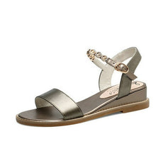 Load image into Gallery viewer, Fanyuan Size 31 43 Genuine Leather Sandals wedges Women Shoes