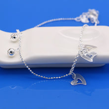 Load image into Gallery viewer, sterling silver Heart Pendant Anklets 28cm Women Beach