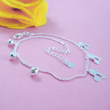 Load image into Gallery viewer, sterling silver Heart Pendant Anklets 28cm Women Beach