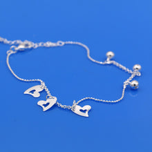 Load image into Gallery viewer, sterling silver Heart Pendant Anklets 28cm Women Beach