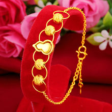 Load image into Gallery viewer, Fashion 24K Gold Color link Chain gourd pendant charm Bracelets for