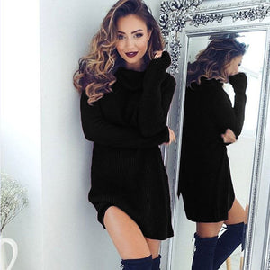 Fashion Autumn Spring Winter Women Casual Turtleneck Pullover Long