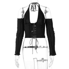 Load image into Gallery viewer, Fashion Backless Halter Top Patchwork Sexy Bodycon Tank Top - Sophornlilly