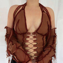 Load image into Gallery viewer, Fashion Backless Halter Top Patchwork Sexy Bodycon Tank Top - Sophornlilly