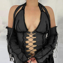 Load image into Gallery viewer, Fashion Backless Halter Top Patchwork Sexy Bodycon Tank Top - Sophornlilly