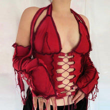 Load image into Gallery viewer, Fashion Backless Halter Top Patchwork Sexy Bodycon Tank Top - Sophornlilly