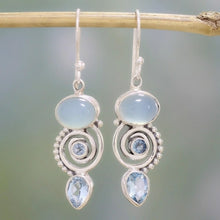 Load image into Gallery viewer, Fashion Beaded Earrings Resin Stone Blue Moonstone Dangle Long Jewelry