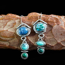 Load image into Gallery viewer, Fashion Beaded Earrings Resin Stone Blue Moonstone Dangle Long Jewelry