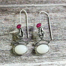 Load image into Gallery viewer, Fashion Beaded Earrings Resin Stone Blue Moonstone Dangle Long Jewelry