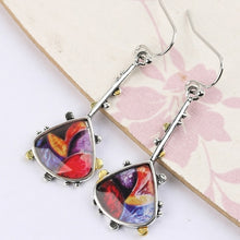 Load image into Gallery viewer, Fashion Beaded Earrings Resin Stone Blue Moonstone Dangle Long Jewelry