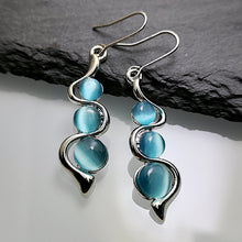 Load image into Gallery viewer, Fashion Beaded Earrings Resin Stone Blue Moonstone Dangle Long Jewelry