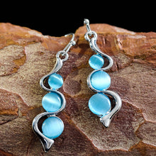 Load image into Gallery viewer, Fashion Beaded Earrings Resin Stone Blue Moonstone Dangle Long Jewelry