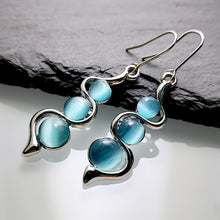 Load image into Gallery viewer, Fashion Beaded Earrings Resin Stone Blue Moonstone Dangle Long Jewelry