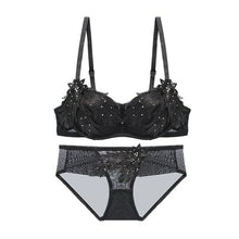 Load image into Gallery viewer, Fashion Brand Underwear Set Sexy Lace Embroidery Wing Push Up Bra Set