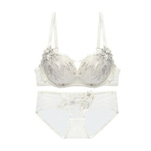Load image into Gallery viewer, Fashion Brand Underwear Set Sexy Lace Embroidery Wing Push Up Bra Set