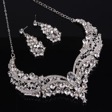 Load image into Gallery viewer, Fashion Bridal Rhinestone Necklace Earrings Jewelry Set Crystal Collar