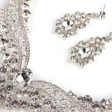 Load image into Gallery viewer, Fashion Bridal Rhinestone Necklace Earrings Jewelry Set Crystal Collar