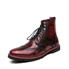 Load image into Gallery viewer, Fashion British Stylish Red Brogue Shoes High Top