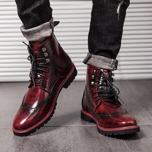 Load image into Gallery viewer, Fashion British Stylish Red Brogue Shoes High Top