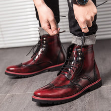 Load image into Gallery viewer, Fashion British Stylish Red Brogue Shoes High Top