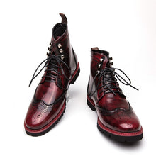 Load image into Gallery viewer, Fashion British Stylish Red Brogue Shoes High Top